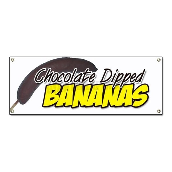 CHOCOLATE BANANAS BANNER SIGN dipped frozen signs dessert dip banana